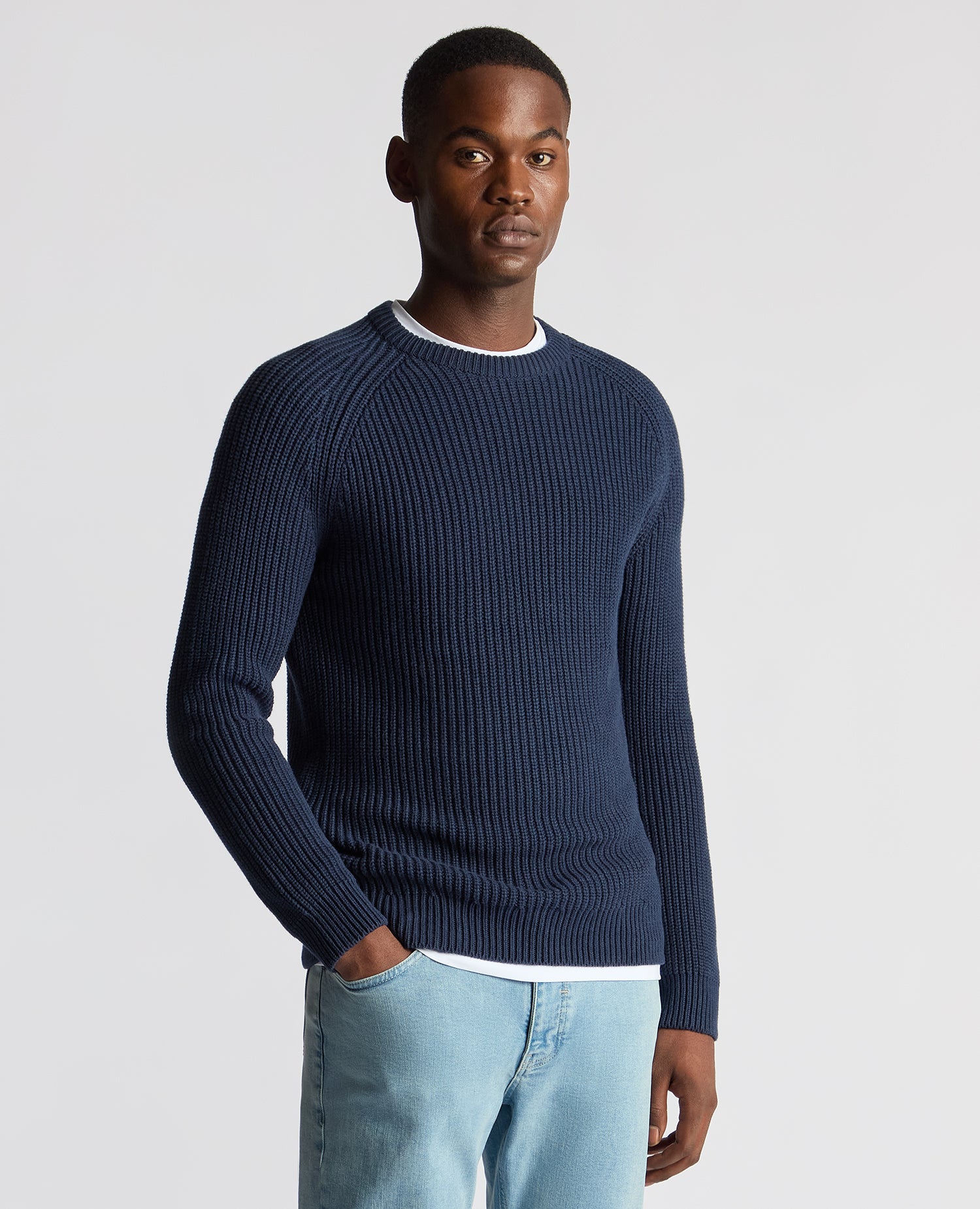 Tapered Fit Chunky Knit Sweater Remus Uomo