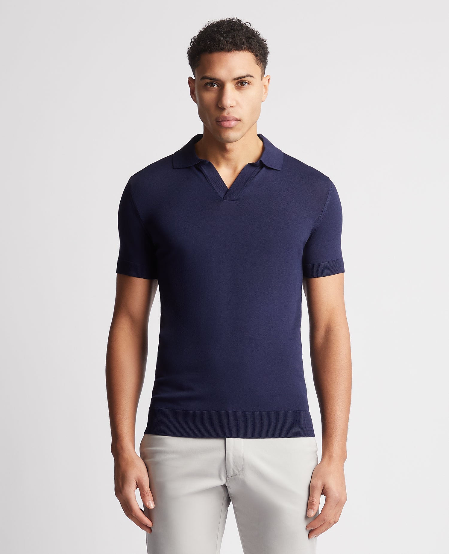 Knitted Short Sleeve Polo