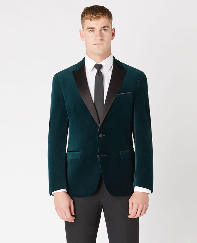 Dark green velvet suit best sale