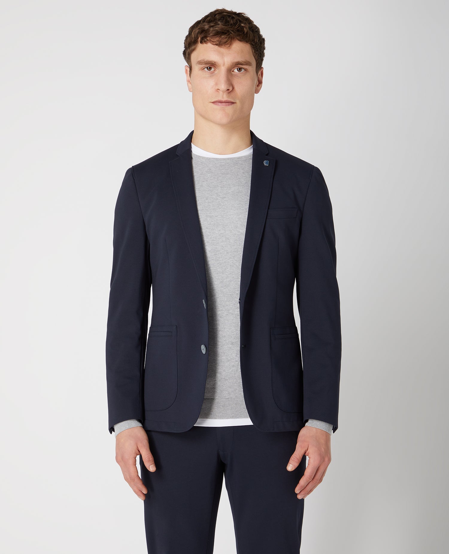 Slim Fit Cotton Stretch Jersey Jacket