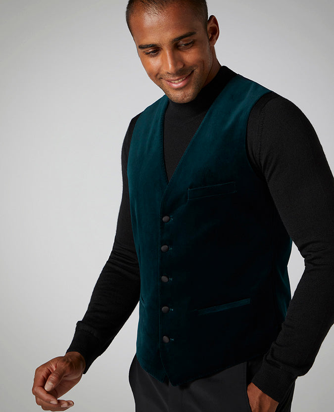 Green velvet waistcoat best sale