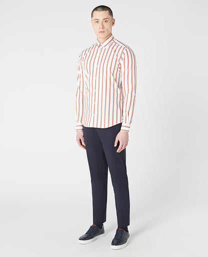 Slim Fit Striped Cotton Shirt