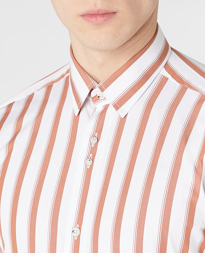 Slim Fit Striped Cotton Shirt