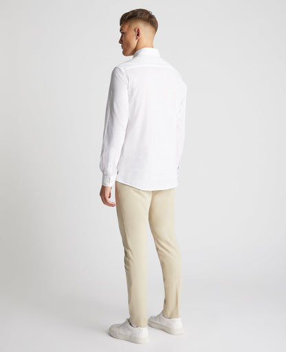 Tapered Fit Cotton Linen Mix Shirt