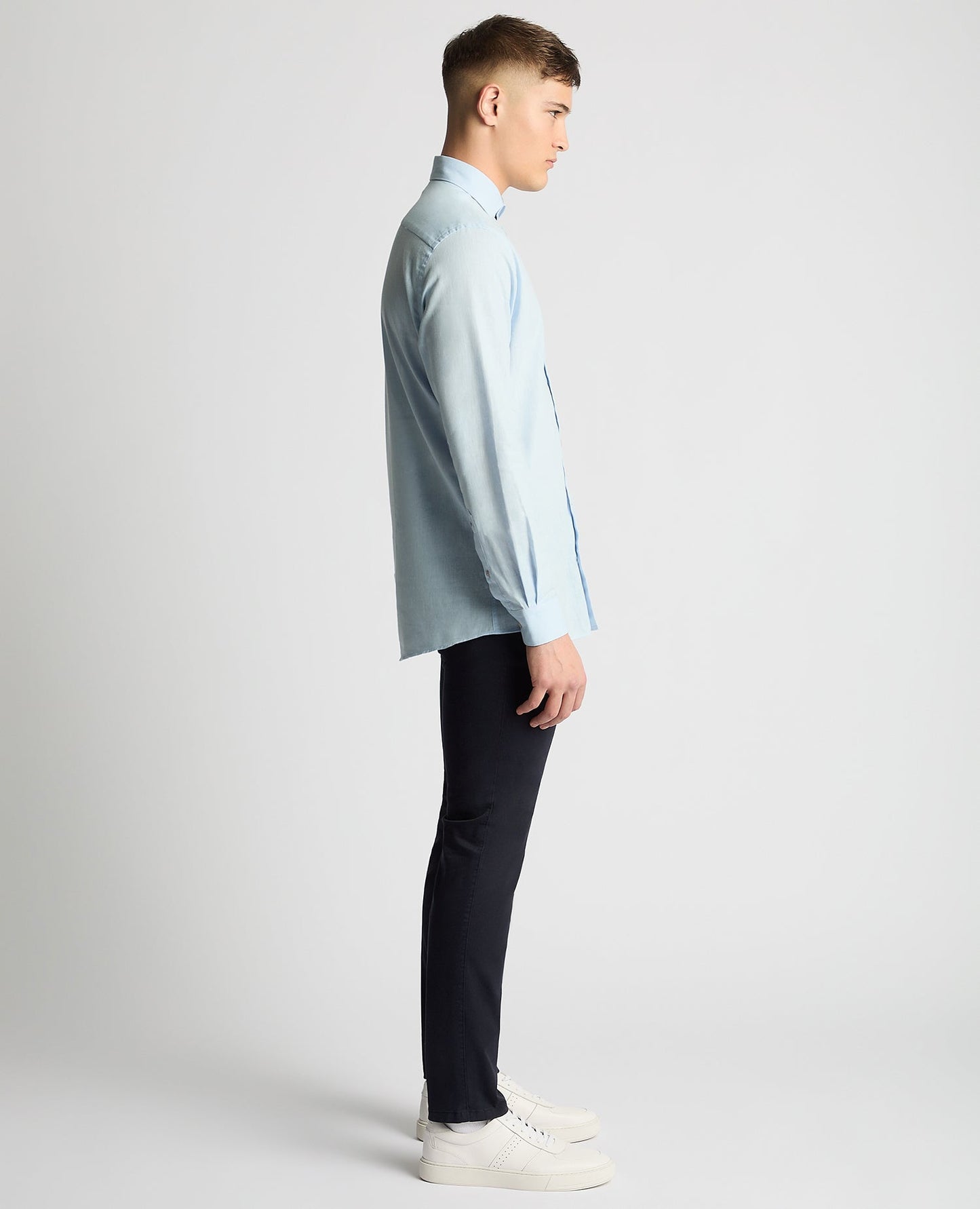 Tapered Fit Cotton Linen Mix Shirt