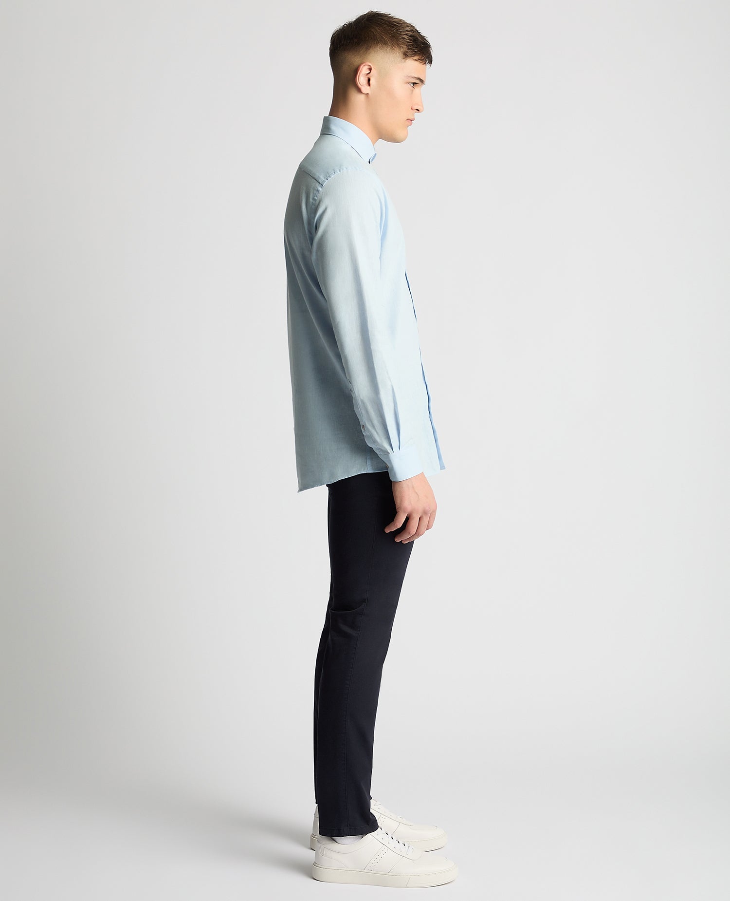 Tapered Fit Cotton Linen Mix Shirt