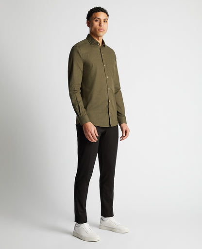 Tapered Fit Cotton Linen Mix Shirt