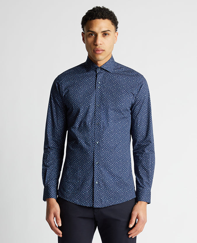 Tapered Fit Cotton Stretch Shirt