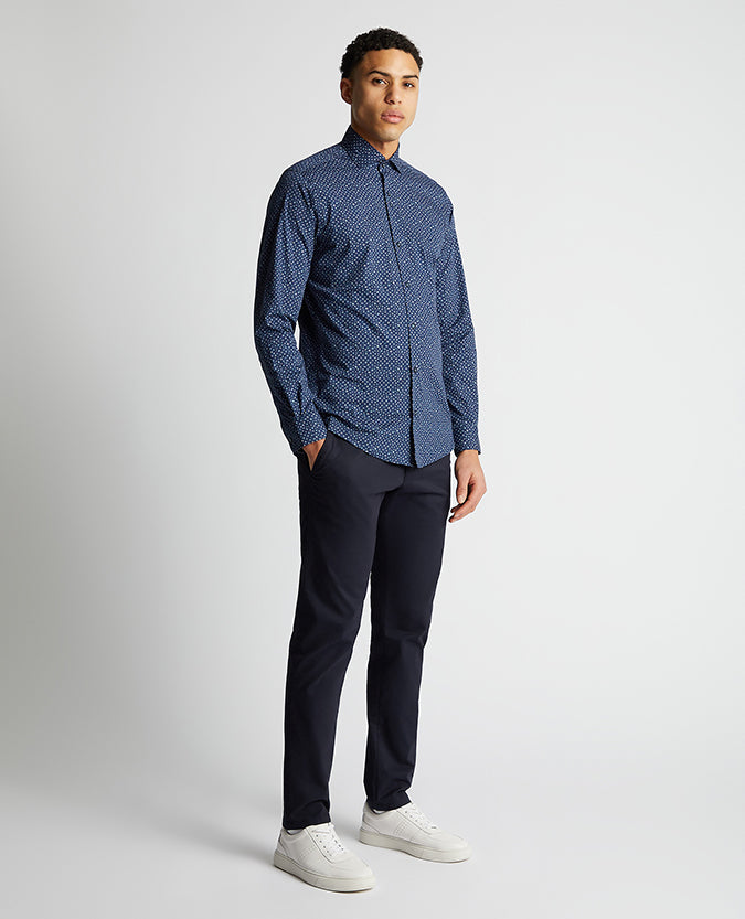 Tapered Fit Cotton Stretch Shirt