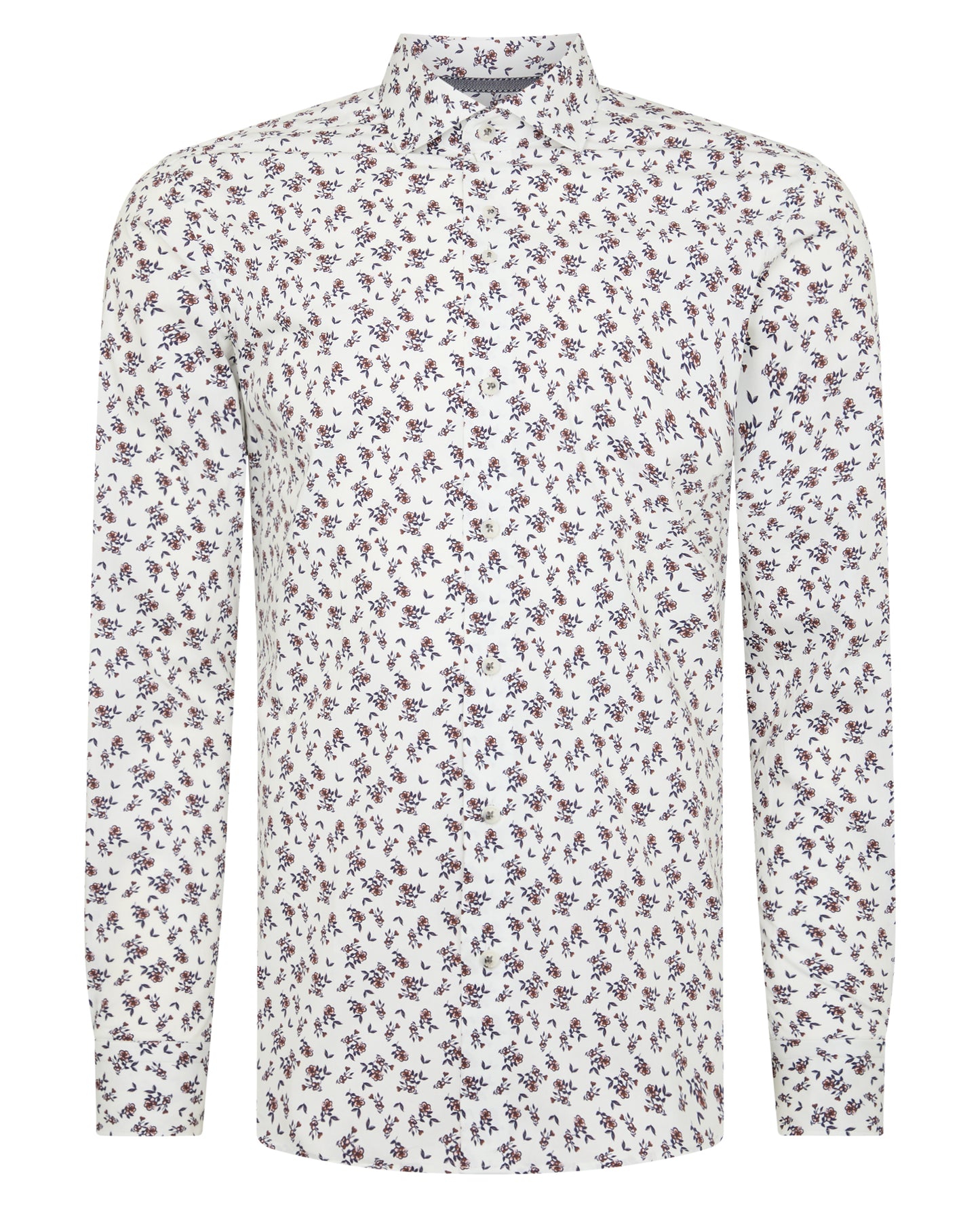 Tapered Fit Floral Cotton-Stretch Shirt