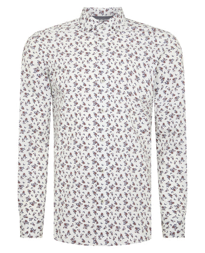 Tapered Fit Floral Cotton-Stretch Shirt