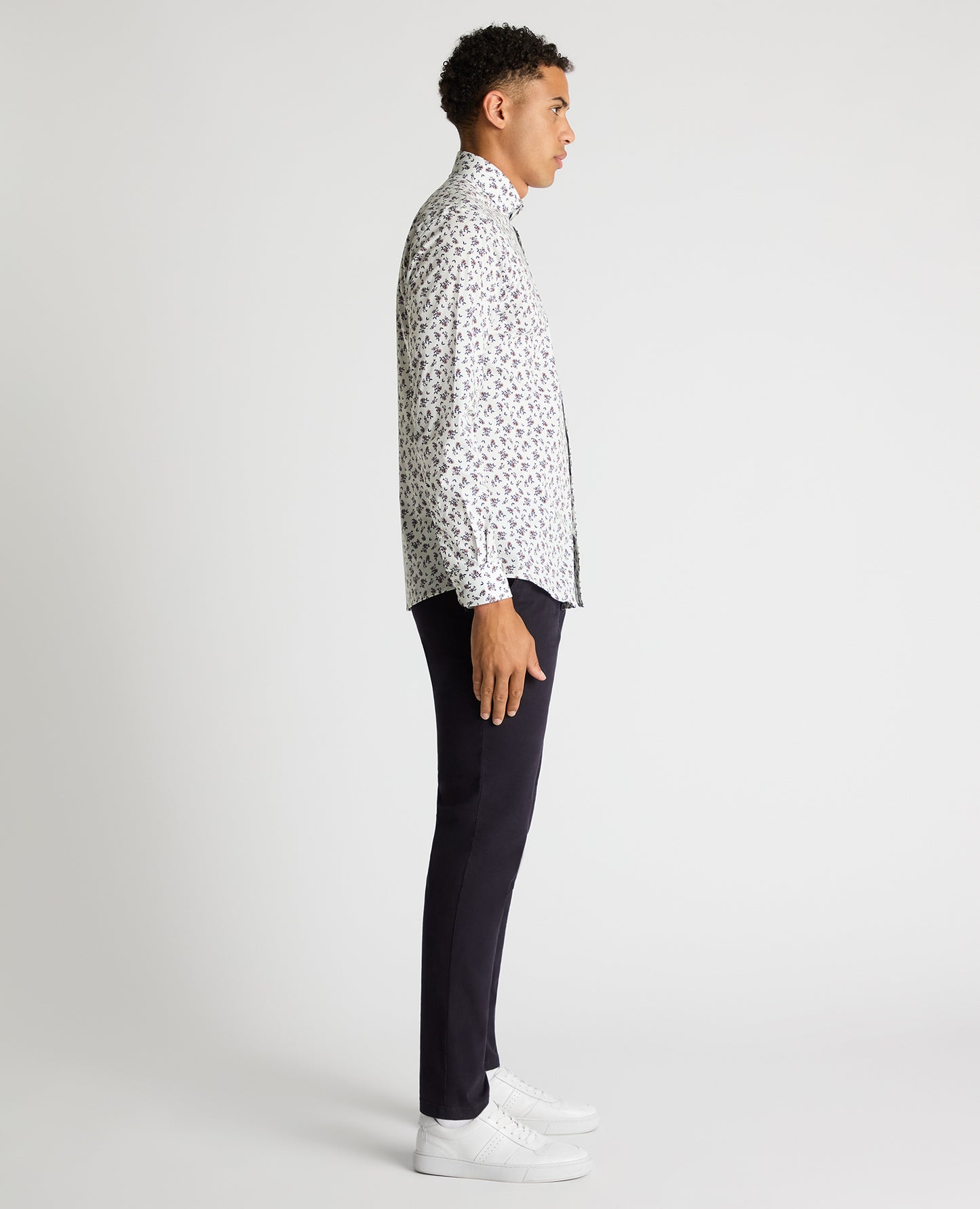 Tapered Fit Floral Cotton-Stretch Shirt