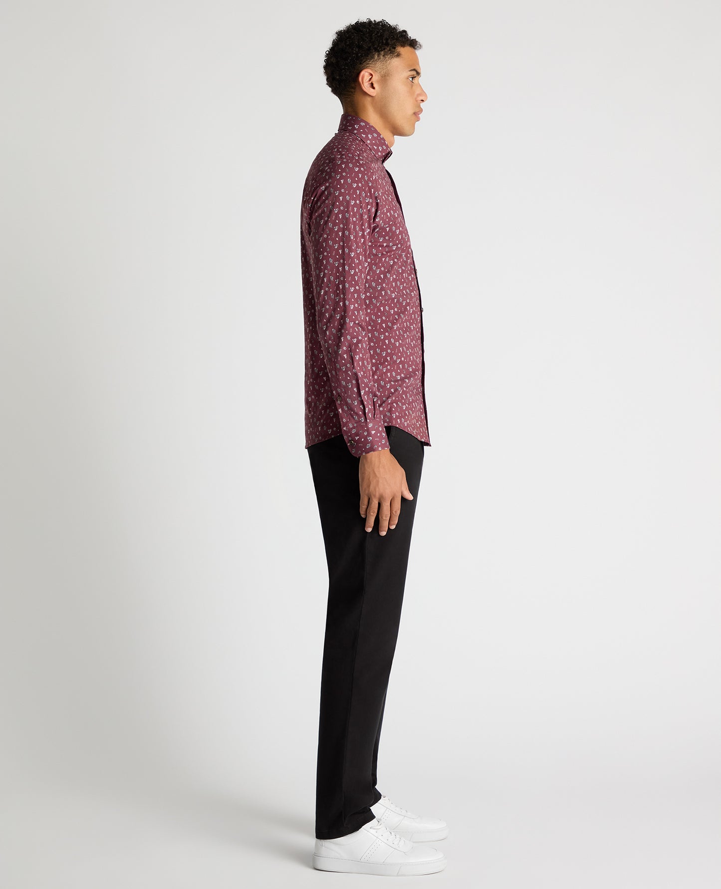 Tapered Fit Floral Cotton-Stretch Shirt