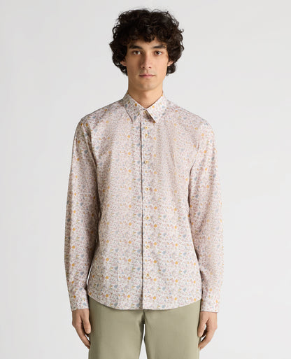 Regular Fit Print Cotton-Stretch Shirt