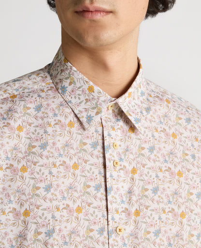 Regular Fit Print Cotton-Stretch Shirt