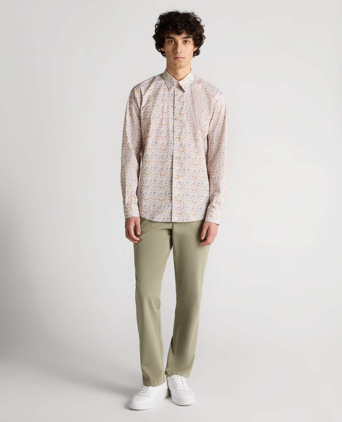 Regular Fit Print Cotton-Stretch Shirt