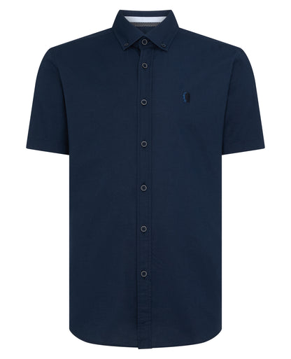 Tapered Fit Oxford Cotton Short Sleeve Shirt