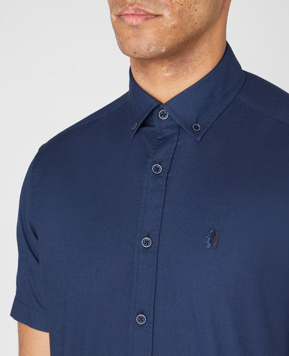 Tapered Fit Oxford Cotton Short Sleeve Shirt