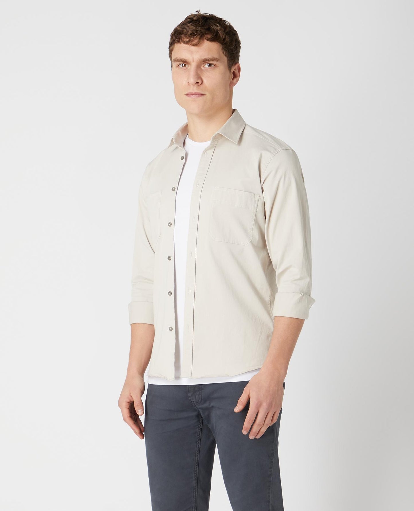 Tapered Fit Cotton Stretch Shirt