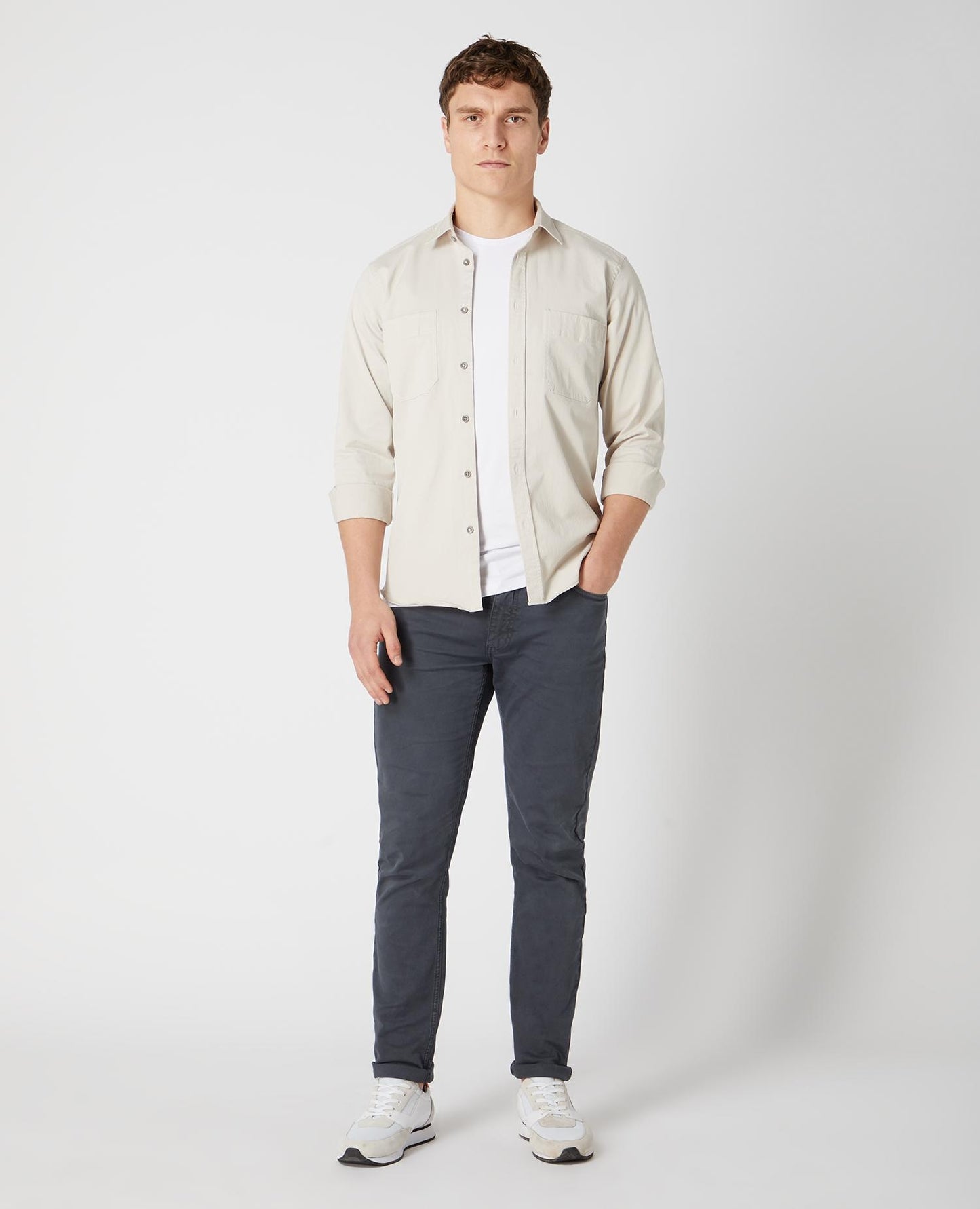 Tapered Fit Cotton Stretch Shirt