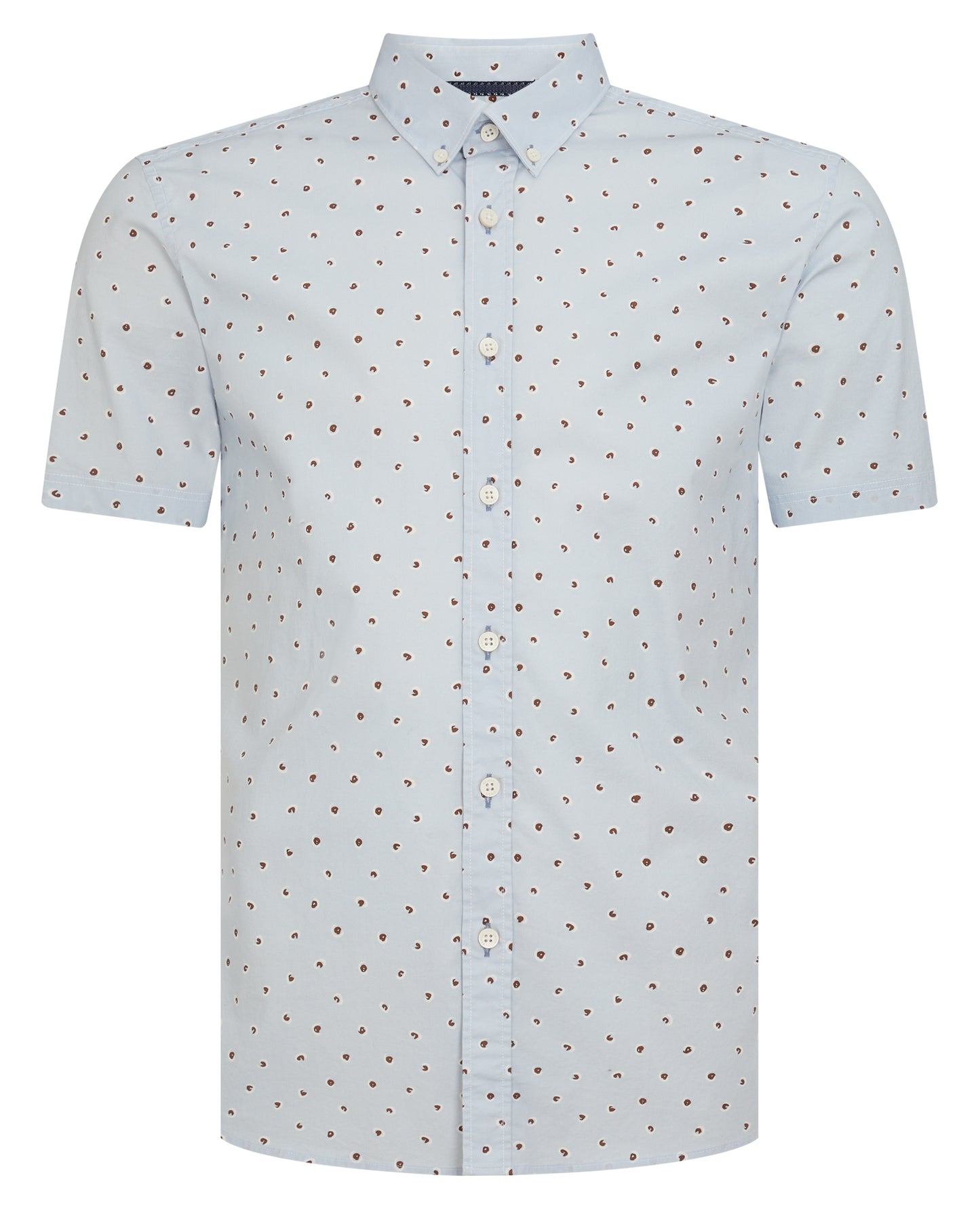 Tapered Fit Print Cotton Short Sleeve Shirt