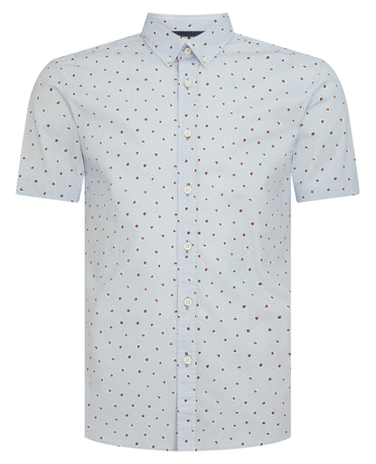 Tapered Fit Print Cotton Short Sleeve Shirt