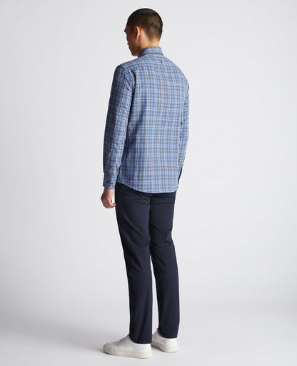 Tapered Fit Checked Cotton-Blend Shirt