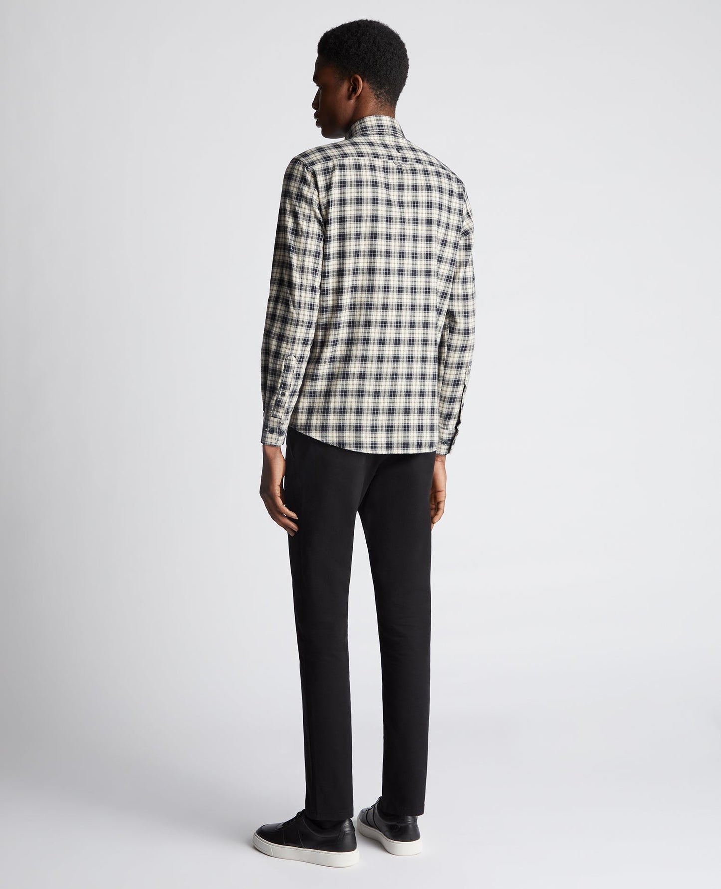 Tapered Fit Checked Cotton Shirt