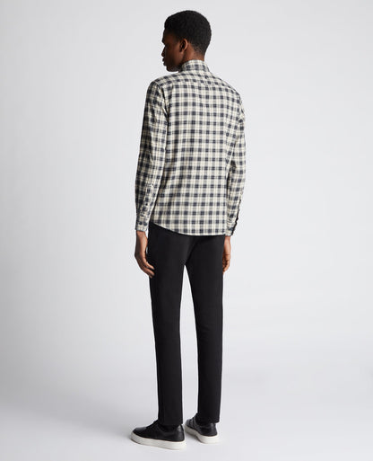 Tapered Fit Checked Cotton Shirt