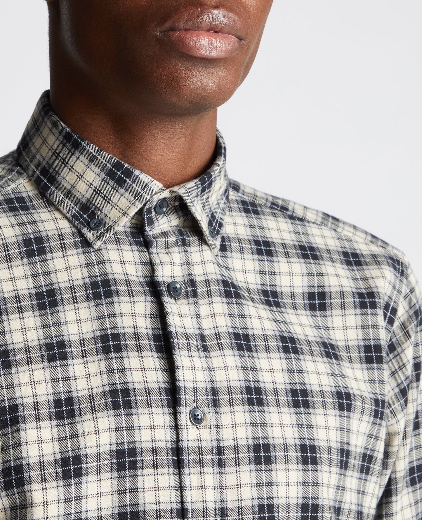 Tapered Fit Checked Cotton Shirt