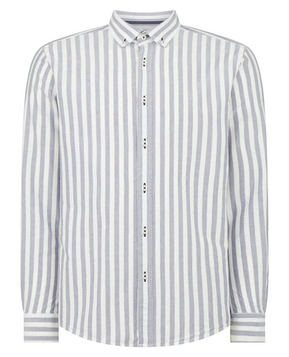 Tapered Fit Striped Cotton Shirt