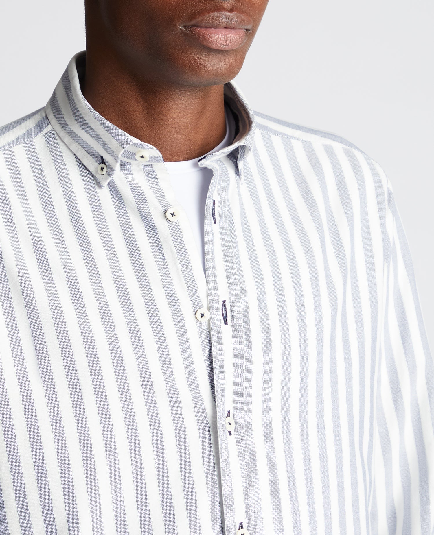 Tapered Fit Striped Cotton Shirt