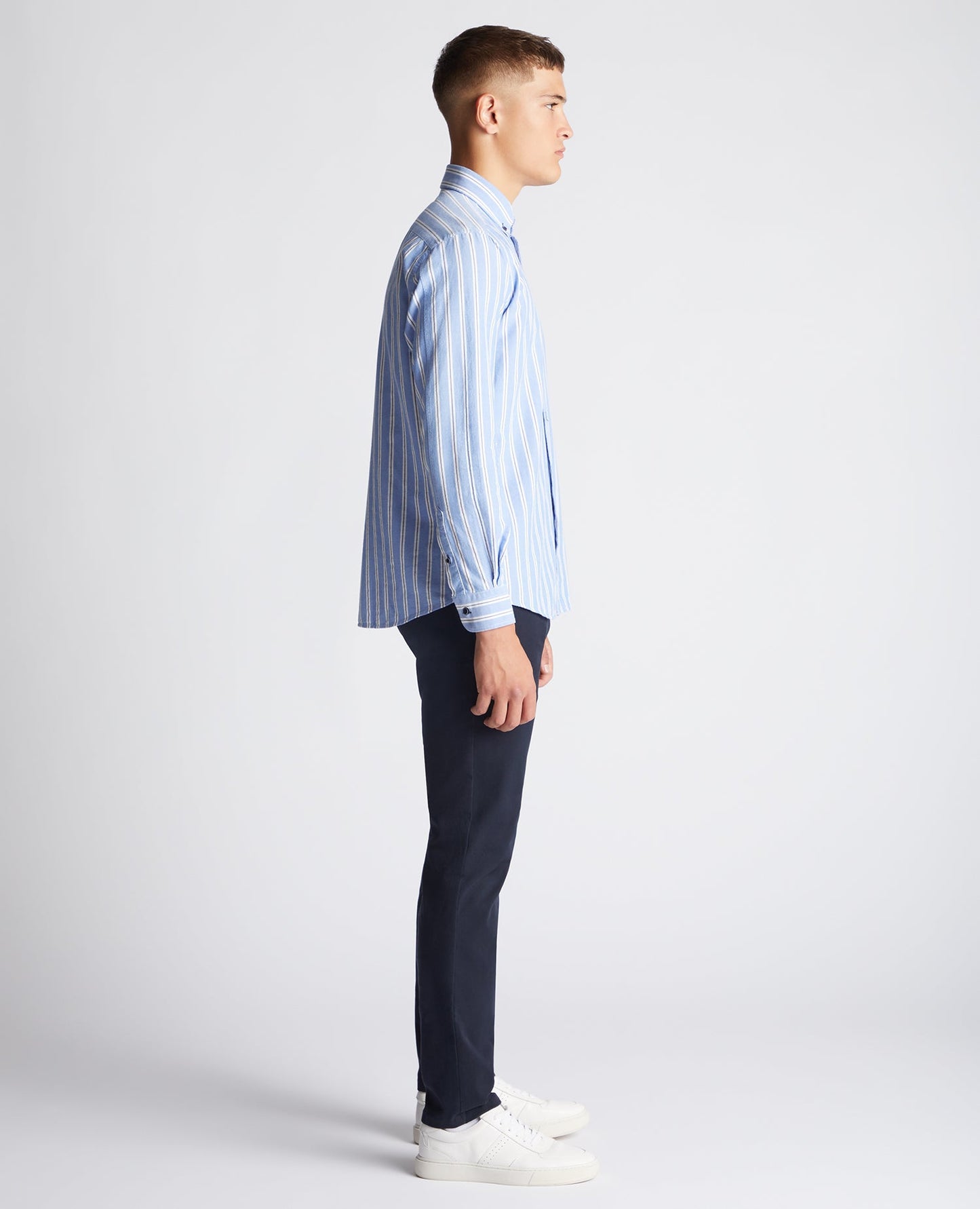 Tapered Fit Striped Cotton Shirt