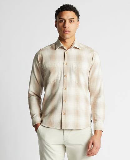 Tapered Fit Long Sleeve Checked Shirt