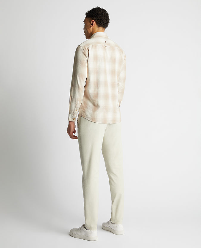 Tapered Fit Long Sleeve Checked Shirt