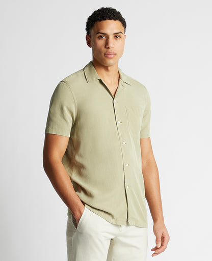 Tapered Fit Short Sleeve Tencel Shirt