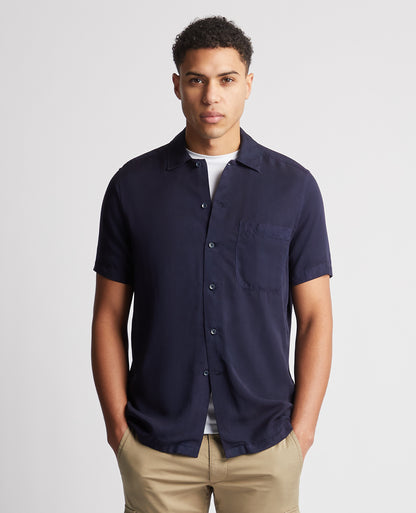 Tapered Fit Short Sleeve Tencel Shirt