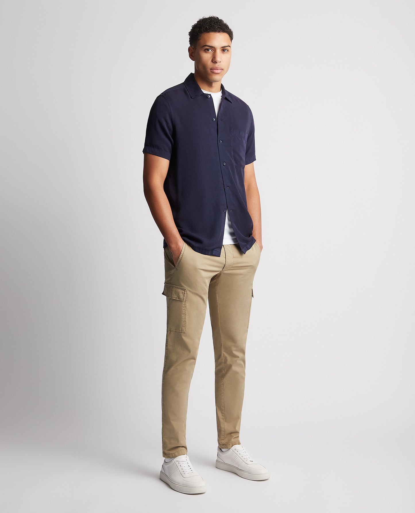 Tapered Fit Short Sleeve Tencel Shirt