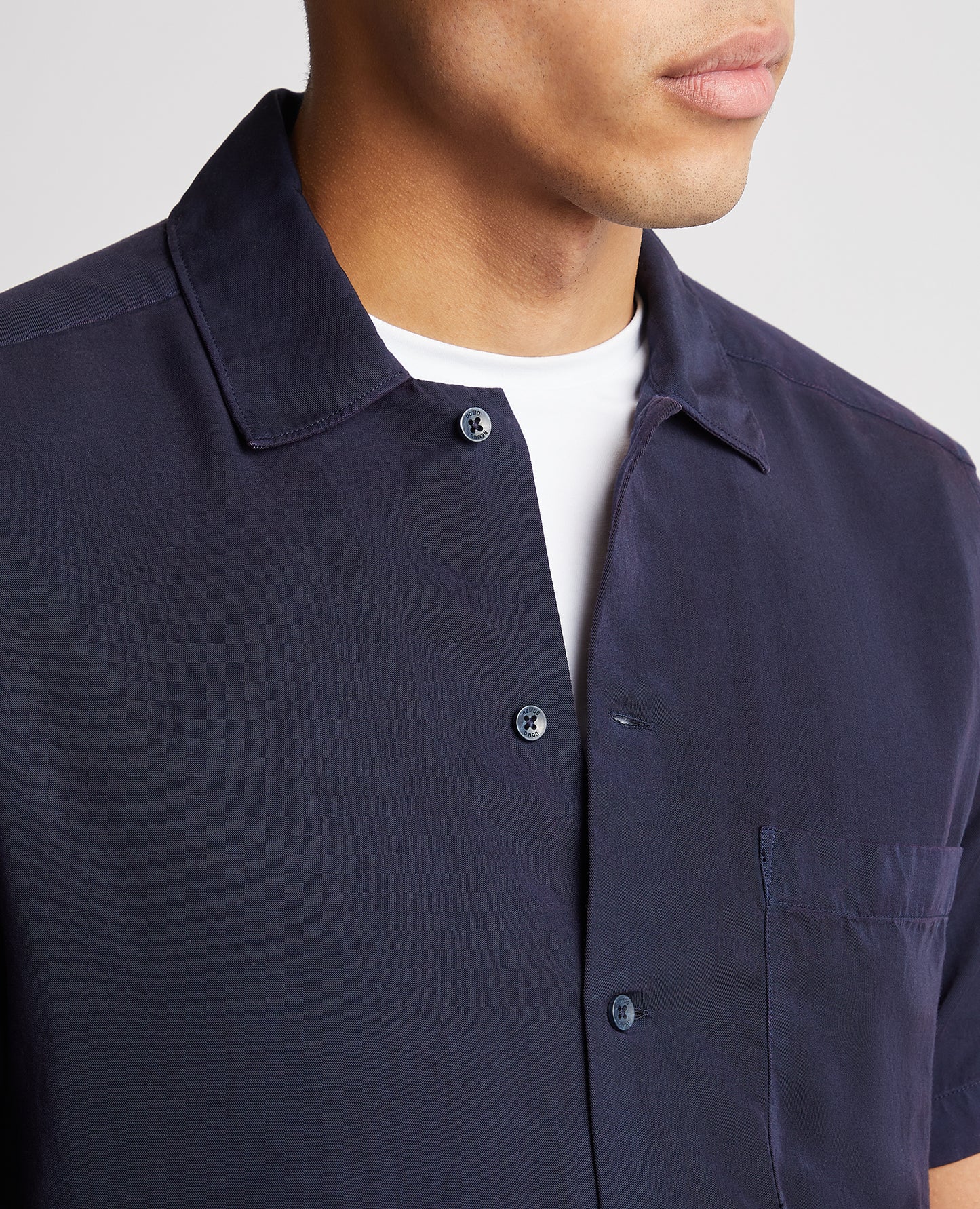 Tapered Fit Short Sleeve Tencel Shirt