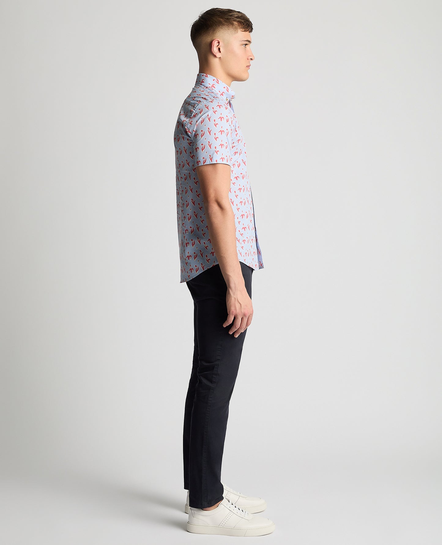 Slim Fit Cotton-Stretch Printed Shirt