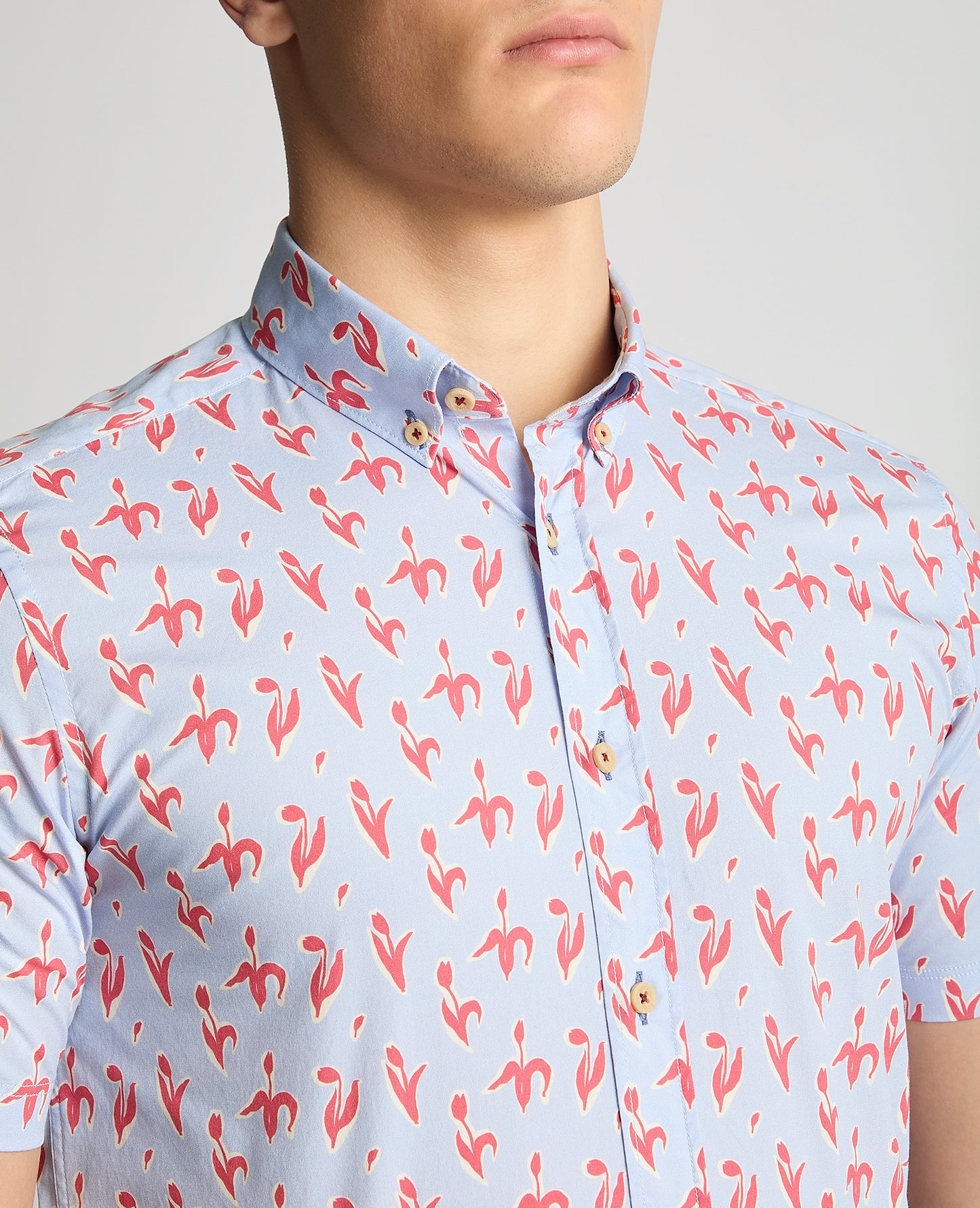 Slim Fit Cotton-Stretch Printed Shirt