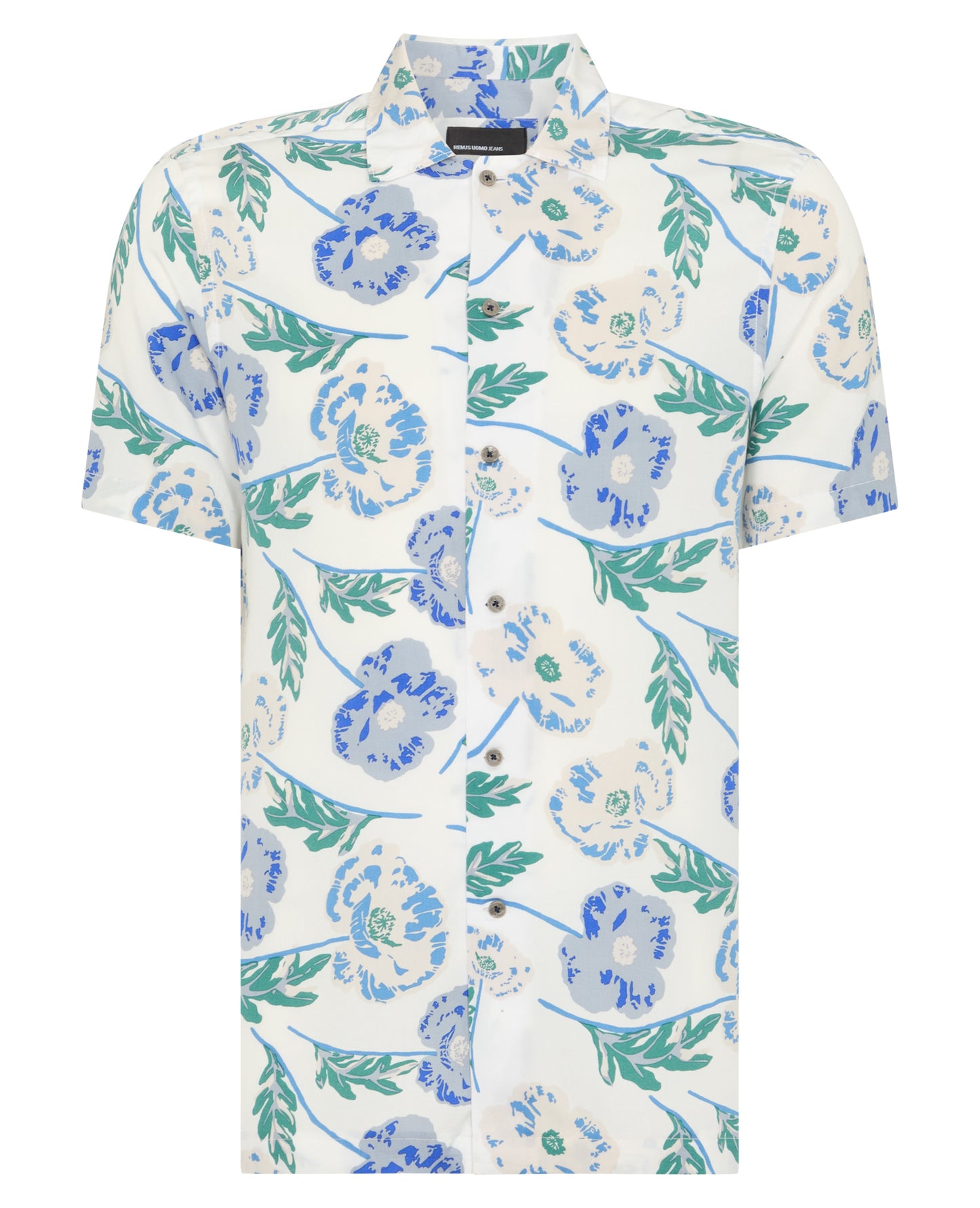 Tapered Fit Cotton Short Sleeve Floral Shirt