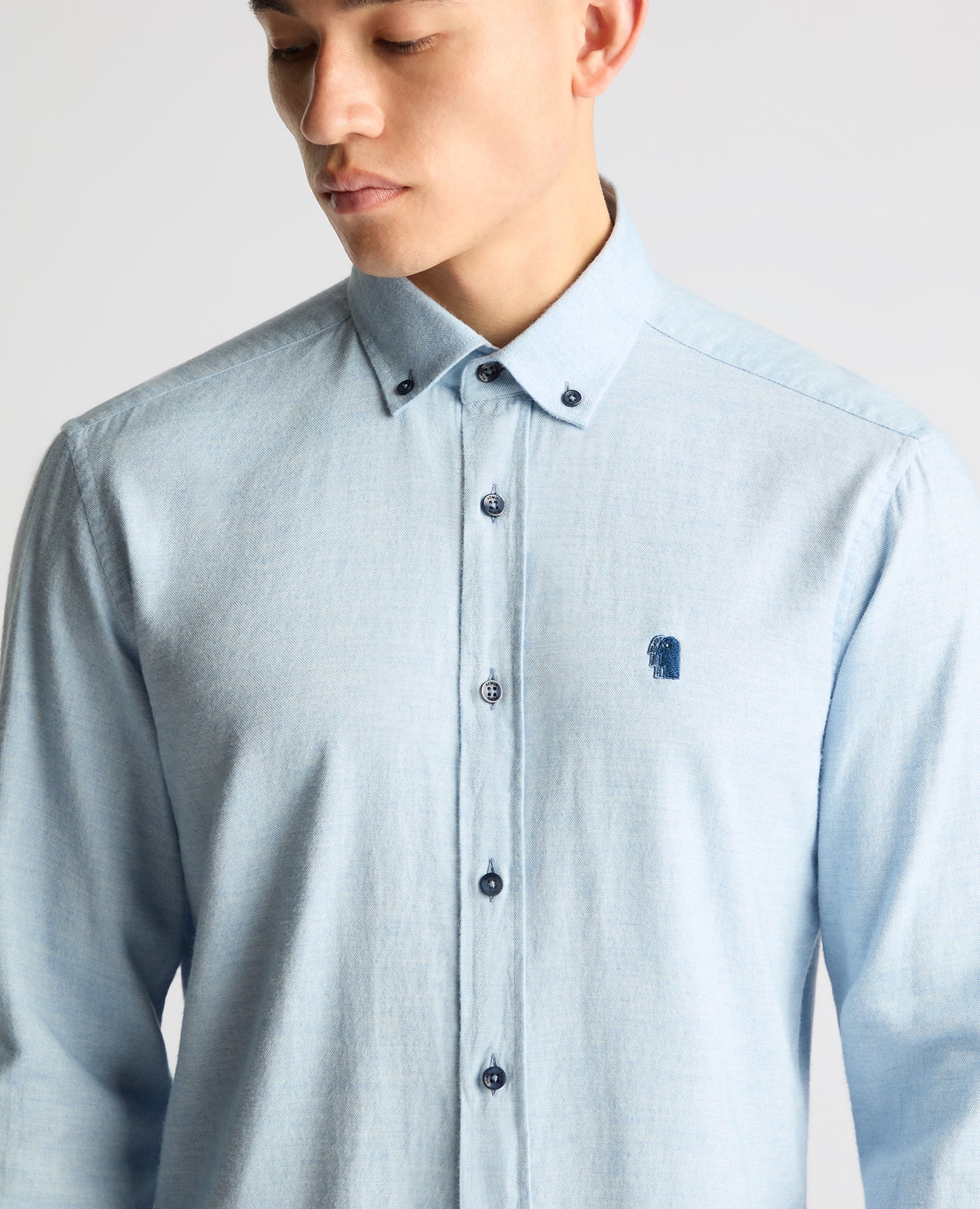 Tapered Fit Brushed Cotton Shirt