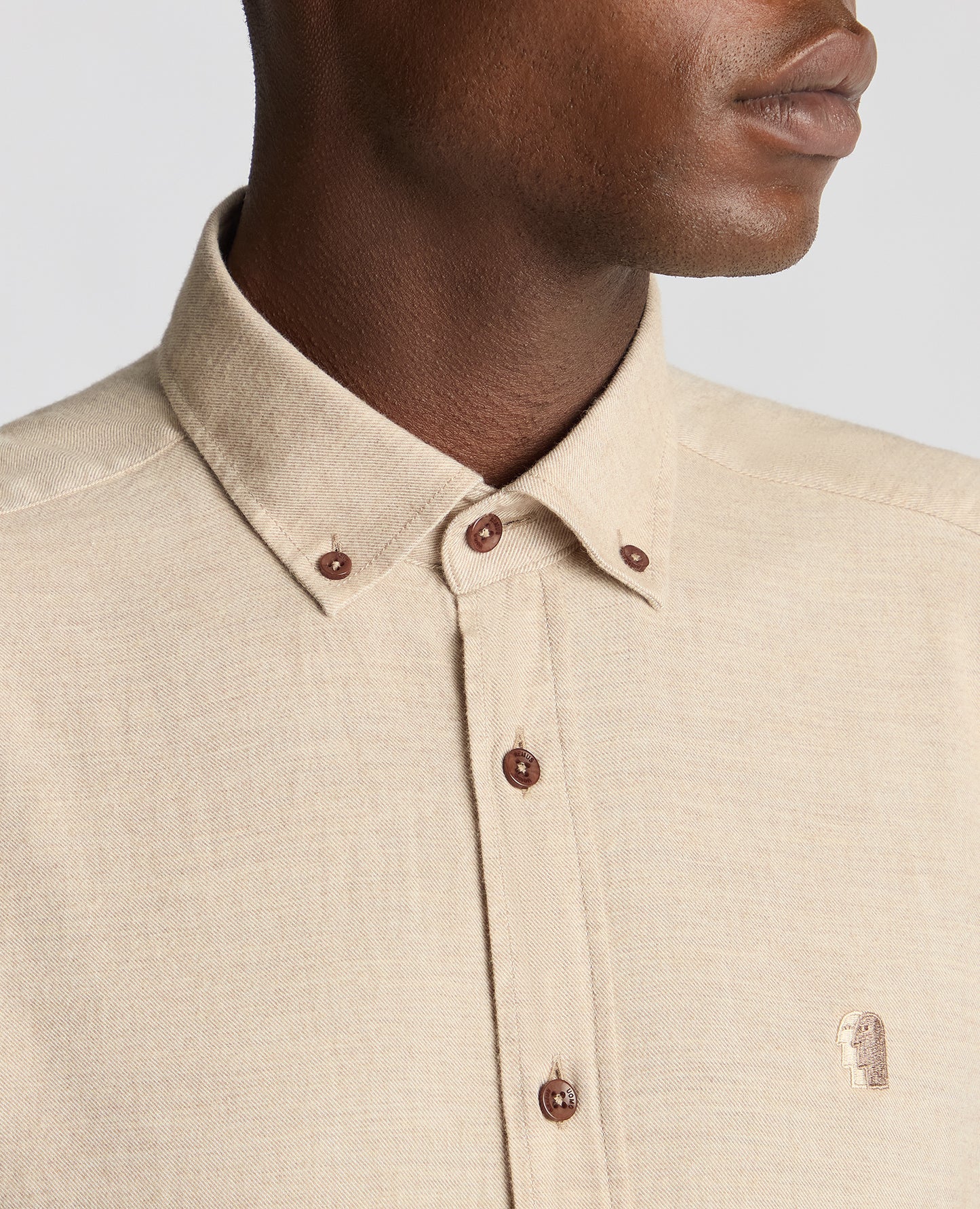 Tapered Fit Brushed Cotton Shirt