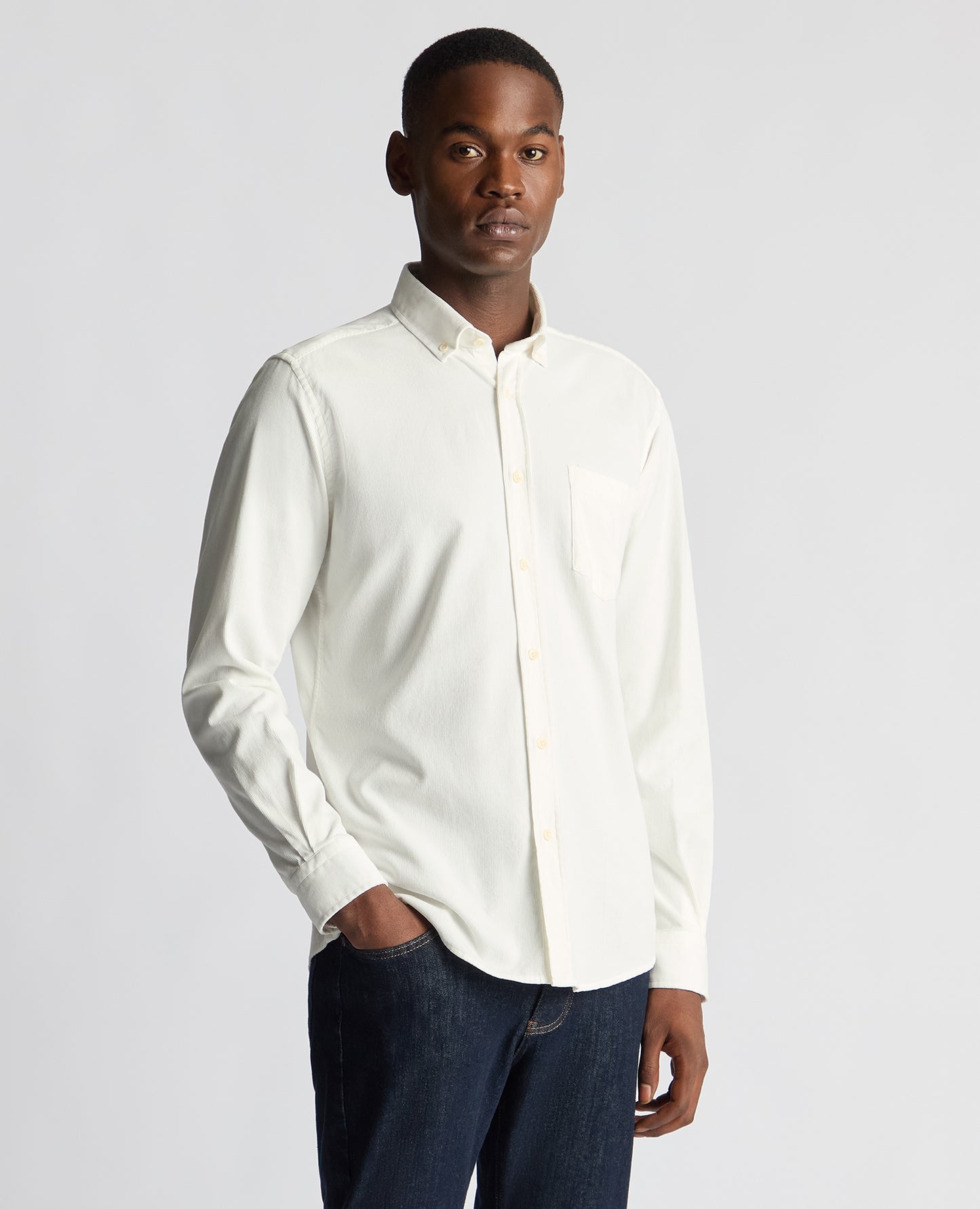 Tapered Fit Micro Corduroy Shirt