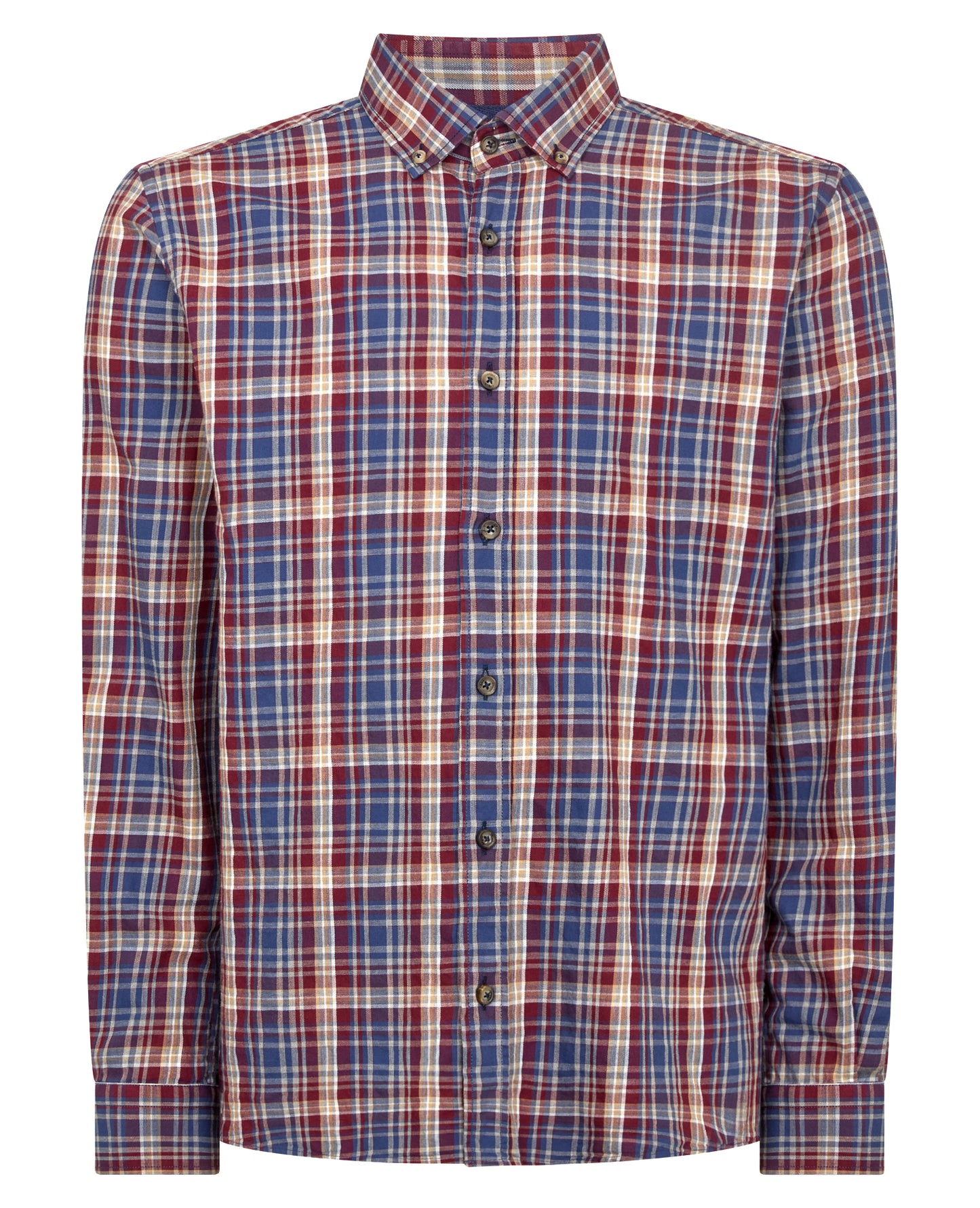 Tapered Fit Checked Cotton Shirt