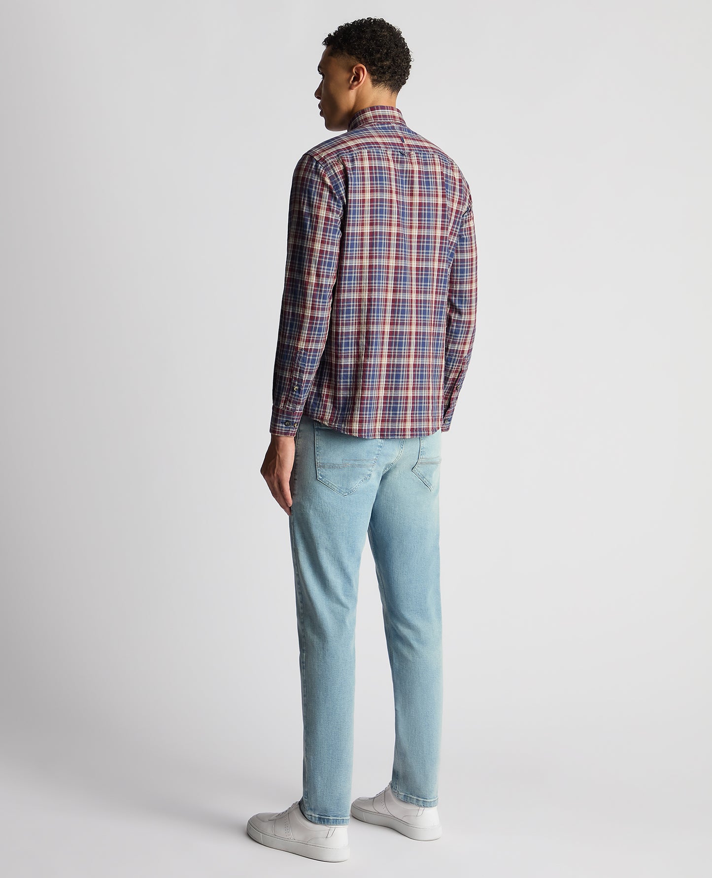 Tapered Fit Checked Cotton Shirt