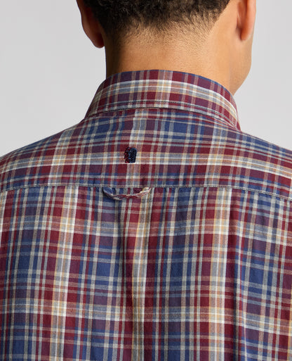 Tapered Fit Checked Cotton Shirt