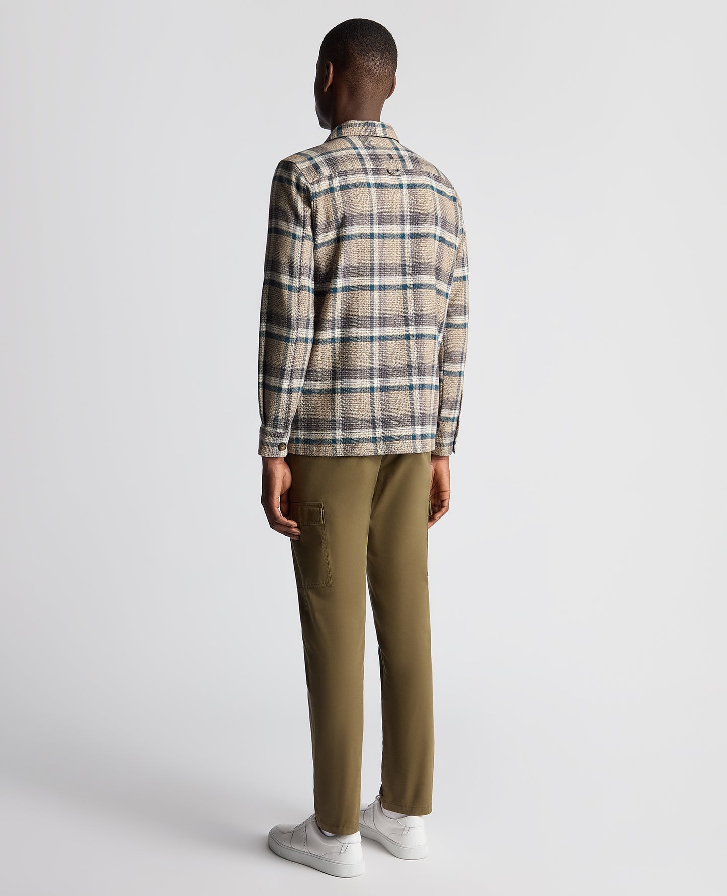 Tapered Fit Cotton Checked Overshirt