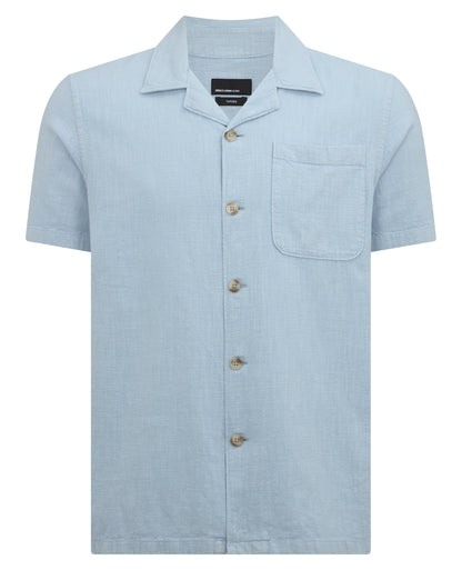 Tapered Fit Cotton-Linen Shirt